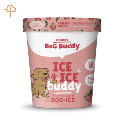 Balduins BeG Buddy Hundeeis &ndash; Erdbeere-Kokos | DIY Eispulver, einfache Zubereitung, vegan